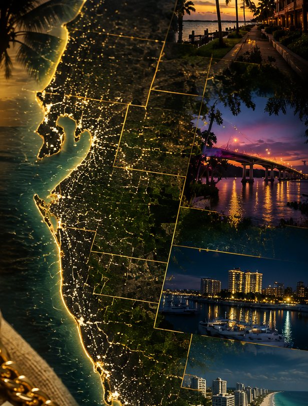 Stylized view of the Southwest Florida coastline